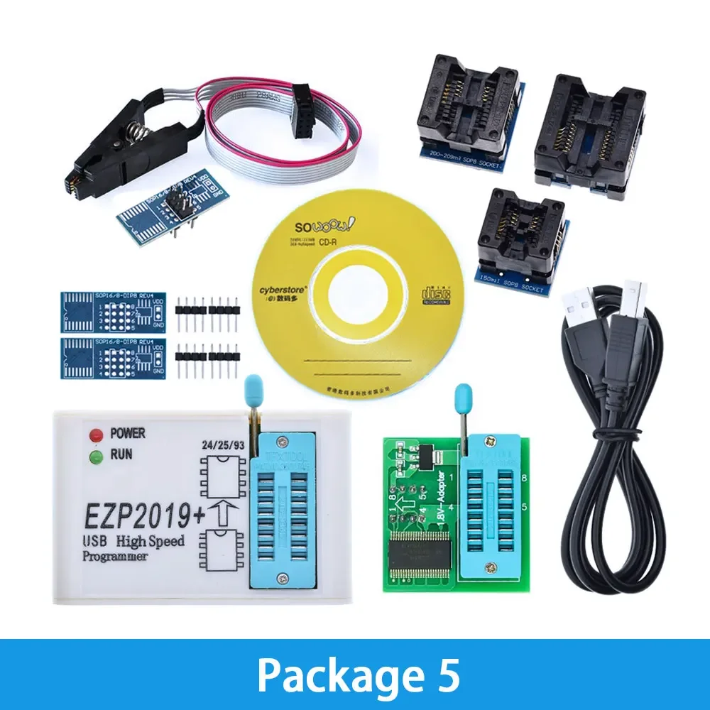 Усовершенствованный USB-программатор SPI EZP2019 — 242593 EEPROM и чип Flash BIOS серии 25 + 5 розеток (art.: 3920cd3434007) - 3920cd3434007