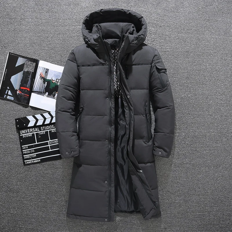 2022 Winter Coat Middle-aged and Elderly Hooded Down Jacket Mid-length Thickened Men's Warm Dad Clothes Winter Down Jacket Men