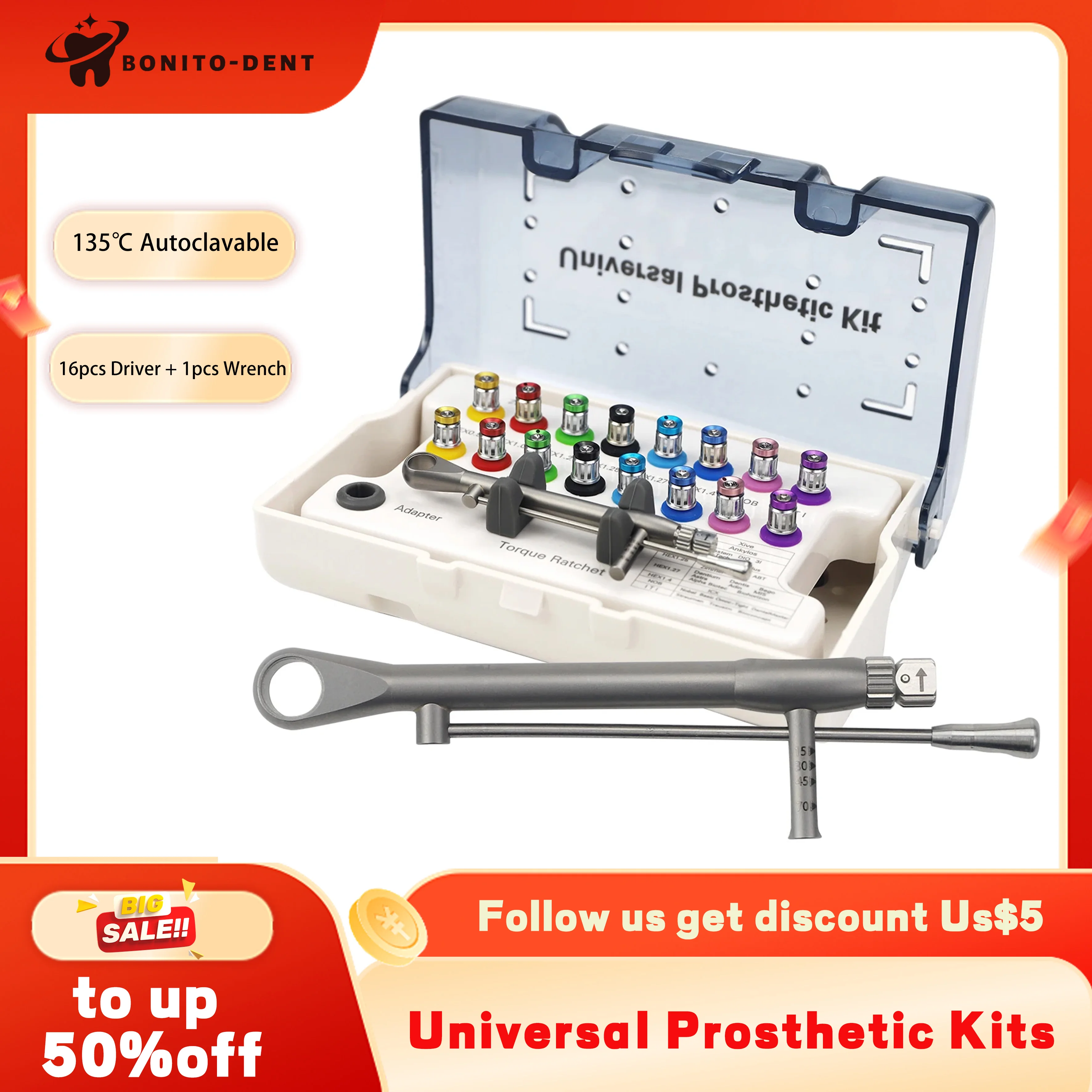 Стоматологические универсальные динамометрические отвертки для имплантатов