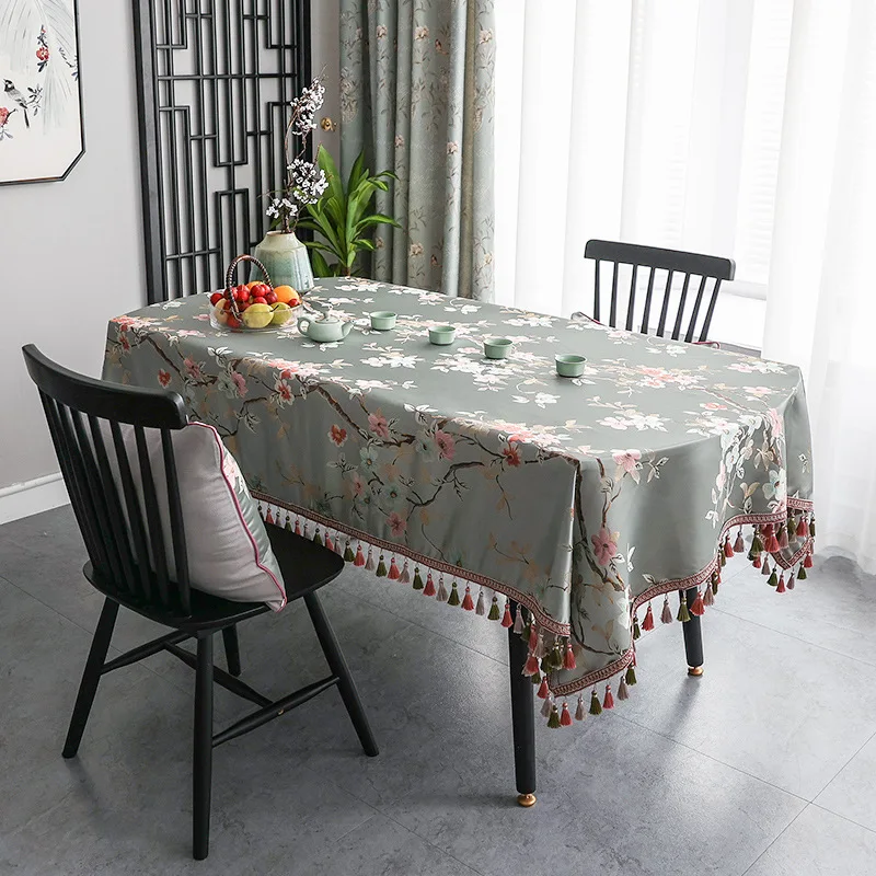 

Овальная жаккардовая скатерть в китайском стиле скатерть для журнального столика Высококачественная скатерть Классическая скатерть круж...