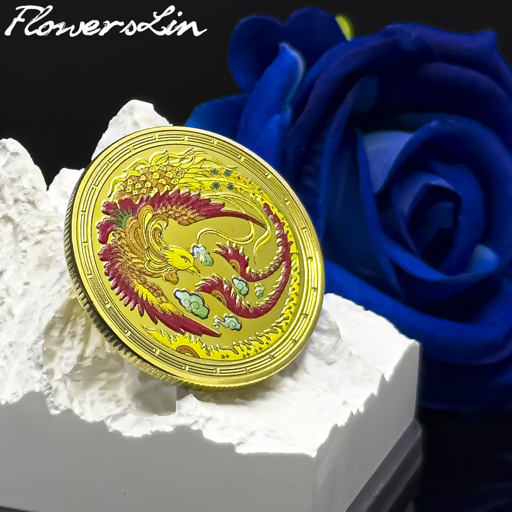 

FlowersLin китайская Феникс Нирвана памятная монета новая жизнь вызов монета Коллекционная Золотая/серебряная рельефная металлическая поделка