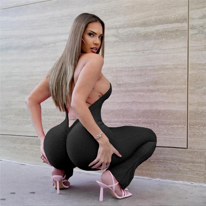 Женский однотонный Блестящий Асимметричный комбинезон потрясающий с открытой