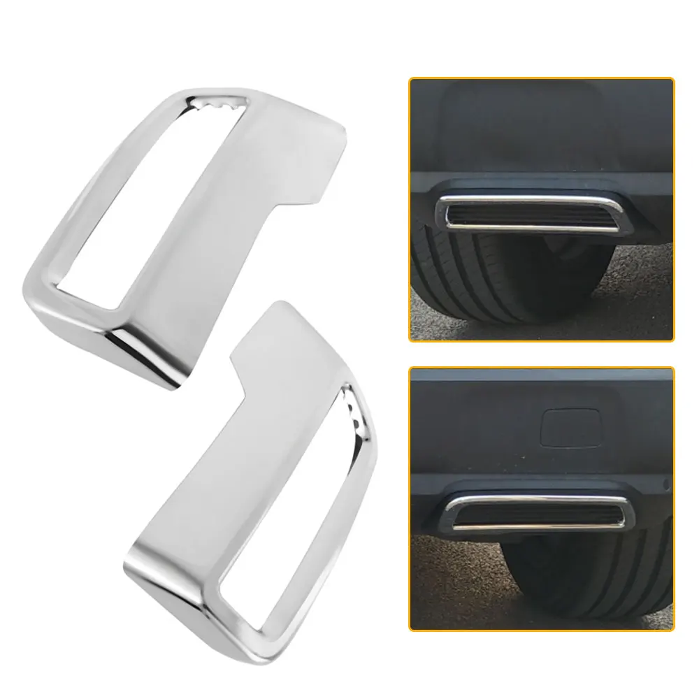 

2pcs Car Rear Exhaust Muffler End Tip End Pipe Sticker Cover Accessories Decor for Peugeot 3008 5008 2017 2018 2019 2020 2021