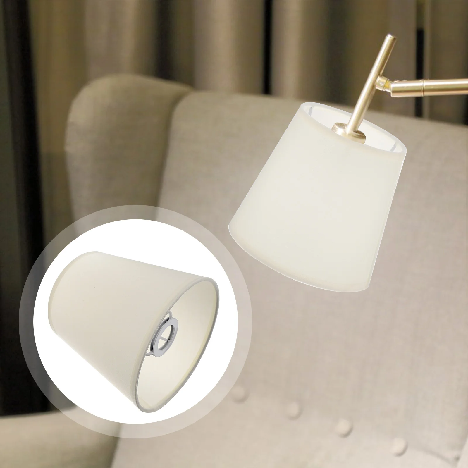 

1Pc E14 Light Meson Screw Ceiling Light Lampshade Practical Wall Light Shade (Cream-colored)
