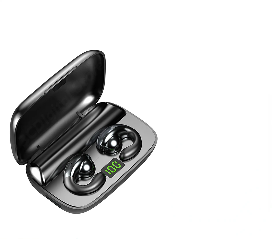 

Bone Conduction Bluetooth Earphones Earring Wireless Headphones Ear Clip With Mic Earbuds HiFi Stereo Sports Waterproof Headsets