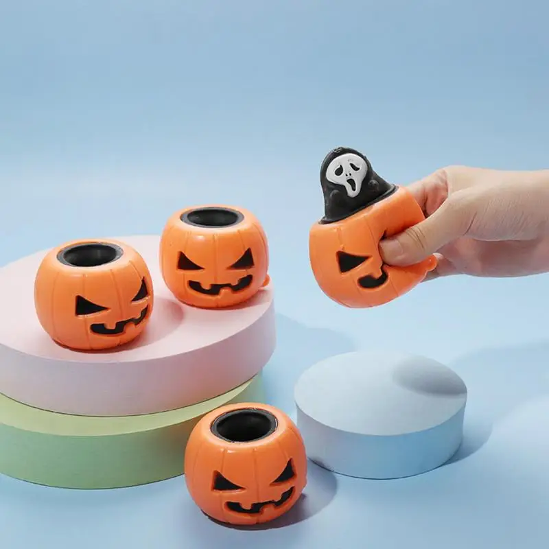 

Забавная Тыква призрак сжимаемая игрушка сжимаемые сенсорные игрушки мяч для стресса фиджет игрушки для Хэллоуина украшение реквизит Детские подарки