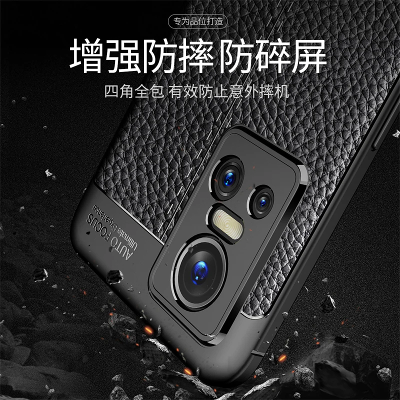 For Realme GT Neo3 Case Luxury Leather TPU Shell Bumper Ptotective Silicone Case Realme GT Neo 3 Cover For Realme GT Neo3 Case