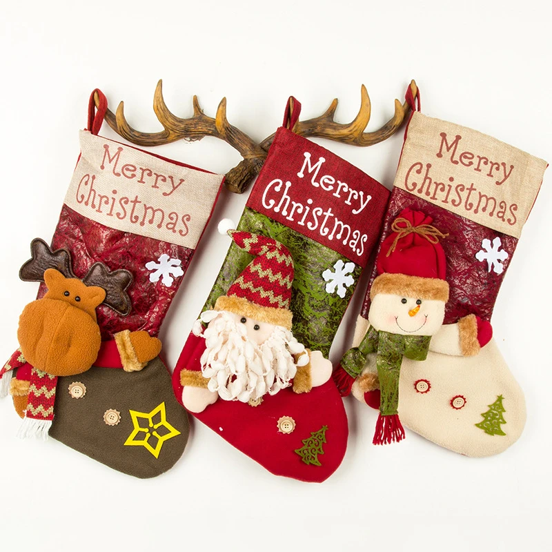 

Новогодние и рождественские чулки 2022, искусственный подарок, мешок для конфет, рождественские украшения для дома, рождественские носки, украшения для рождественской елки