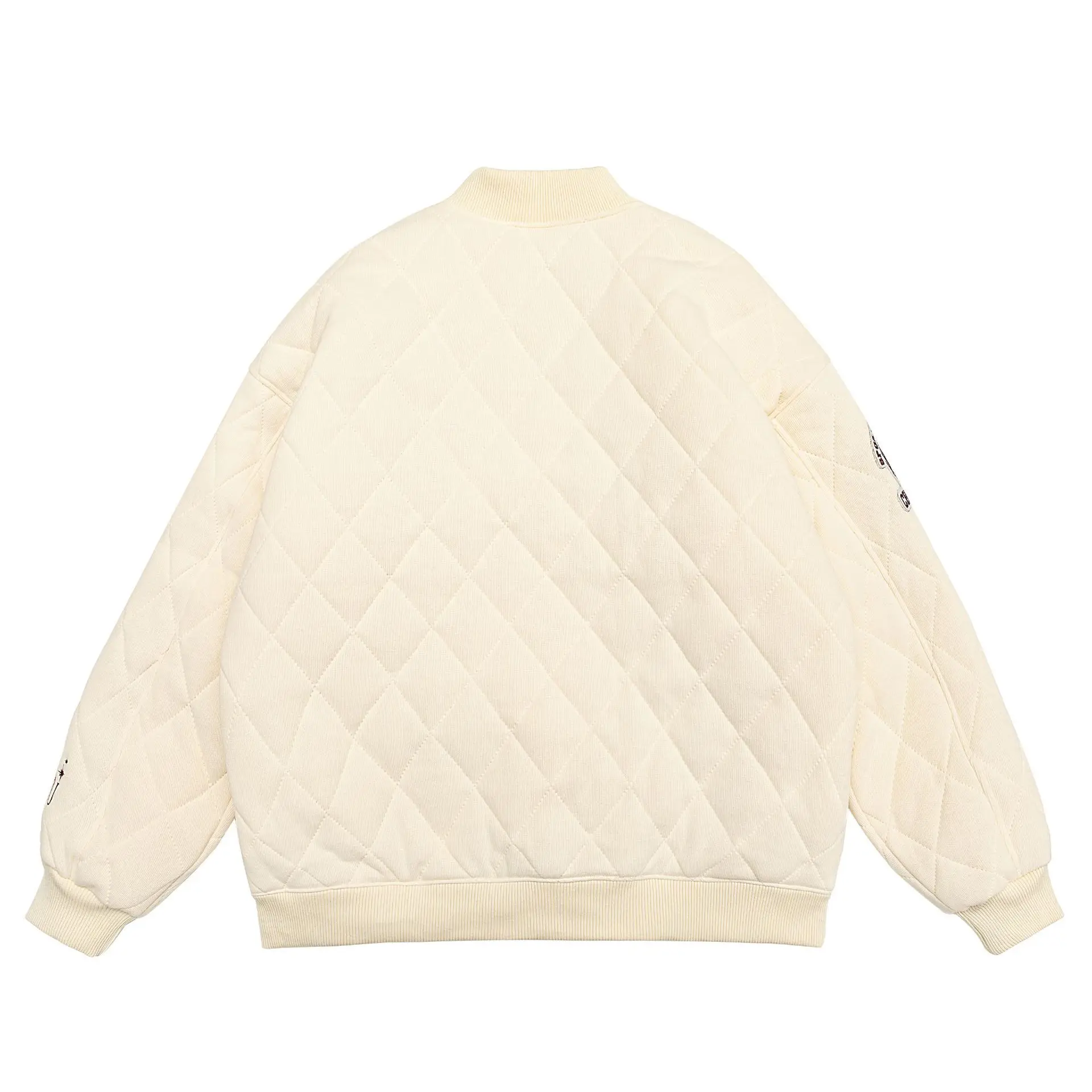 2022 New American retro baseball uniforms women's winter thickened oversize fried street rhombus cotton-padded clothes