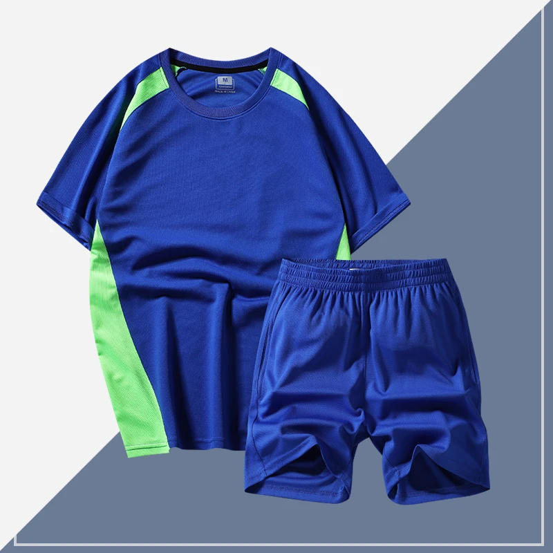 

Костюм спортивный мужской для бега, быстросохнущая одежда, рубашка с короткими рукавами, свободная шелковая одежда для дрессировки мячей