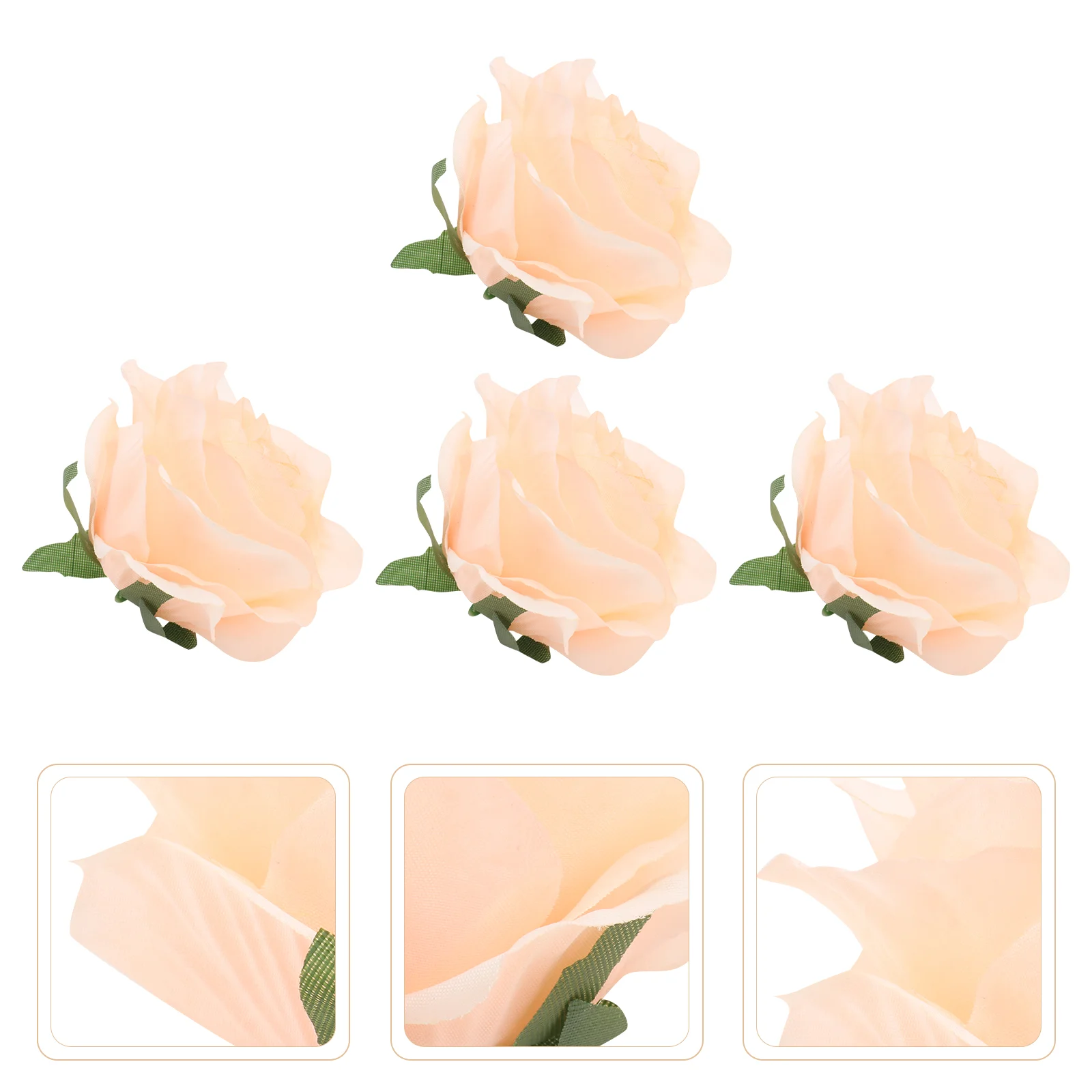 Rose Flower Artificial Fake Flowers Wedding Silk Head Diy Decor Craftssimulation Ribbon Cloth Heads Ros Headbandsbuds Stamen