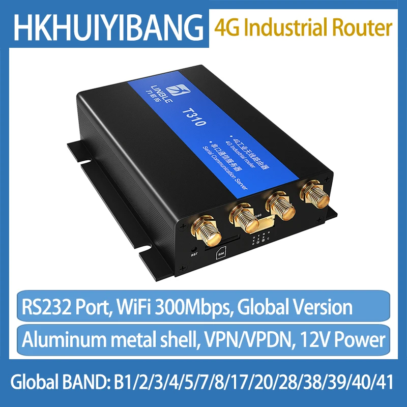 Multi Application Field IP30 4G Industrial Wireless Router RS232 1WAN+1LAN DC 12V Watchdog Serial Communication Server VPN APN