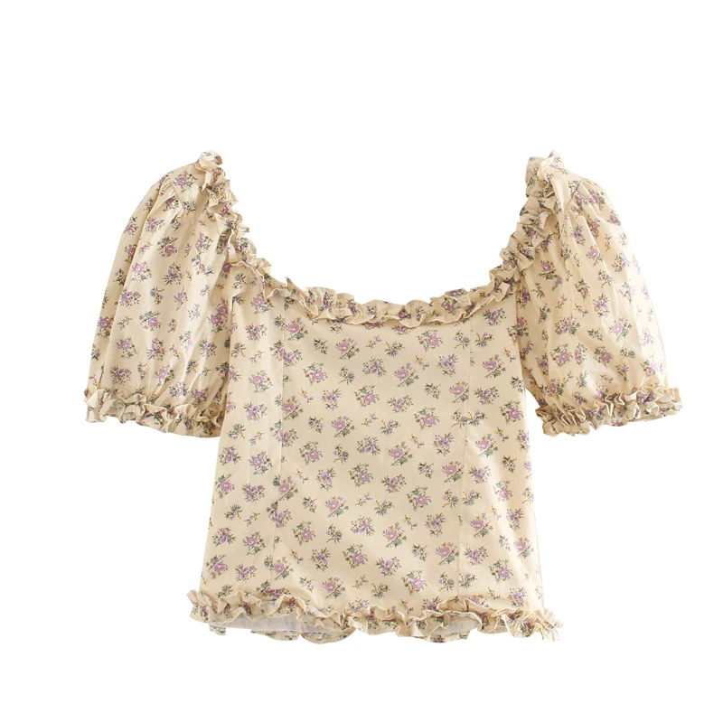 Женская Повседневная Укороченная рубашка SIYANG Стильная Милая с цветочным принтом