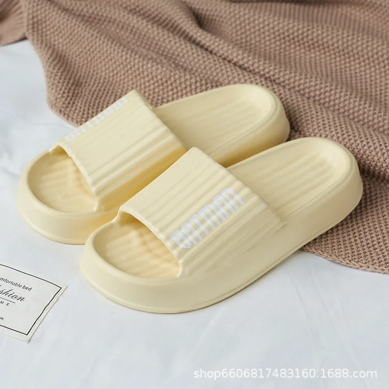 2023 Summer new soft-bottomed EVA slippers women's men's light household sandals solid color beach shoes non-slip bathroom slipp