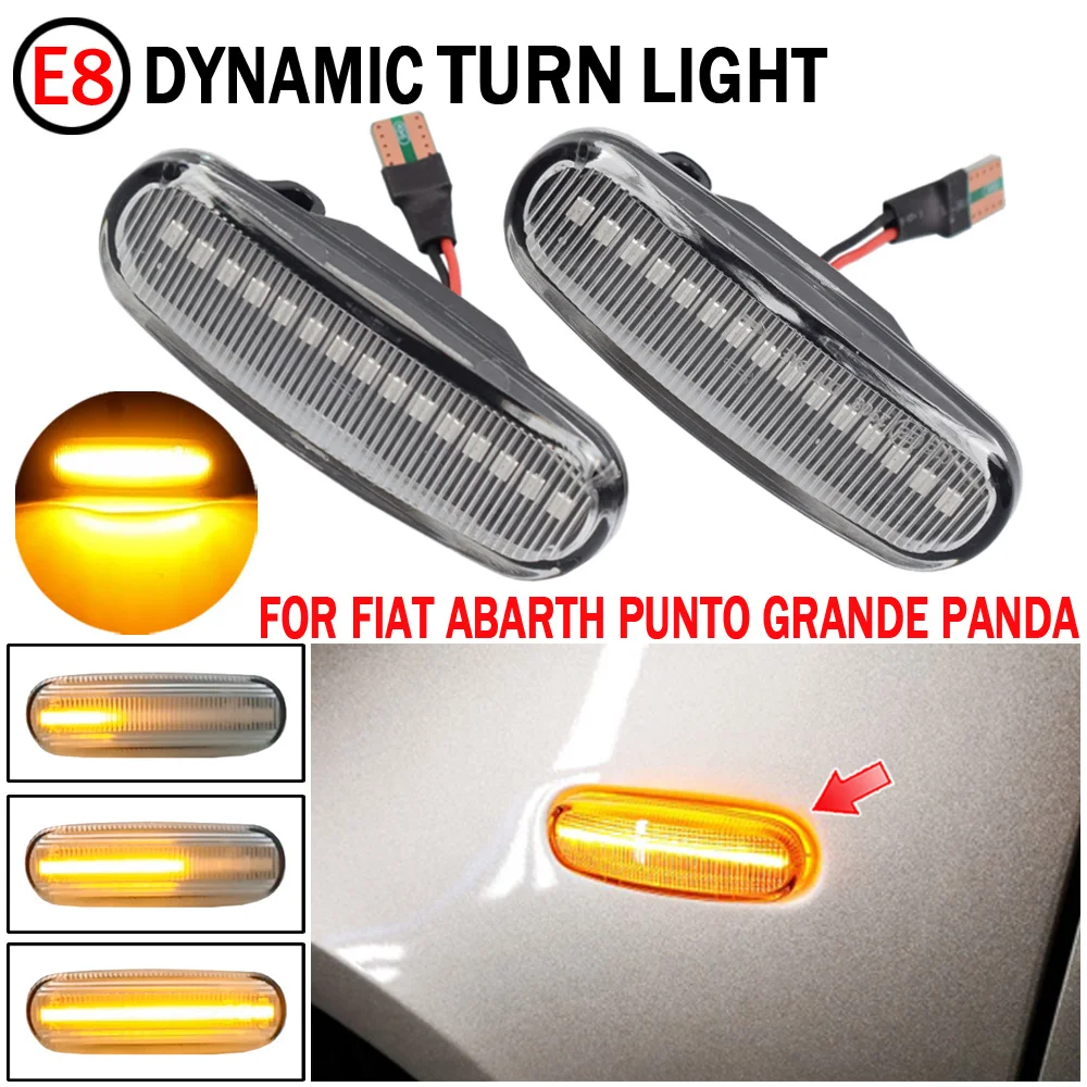 

LED Dynamic Side Marker Light Repeater Lamp For Fiat Punto 3 Evo 199 Grande Panda 2 3 Van 169 312 Idea Stilo Doblo Qubo Multipla