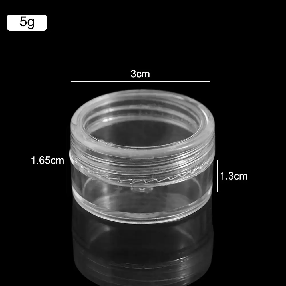 Пустая прозрачная банка для крема портативная пластиковая коробка хранения