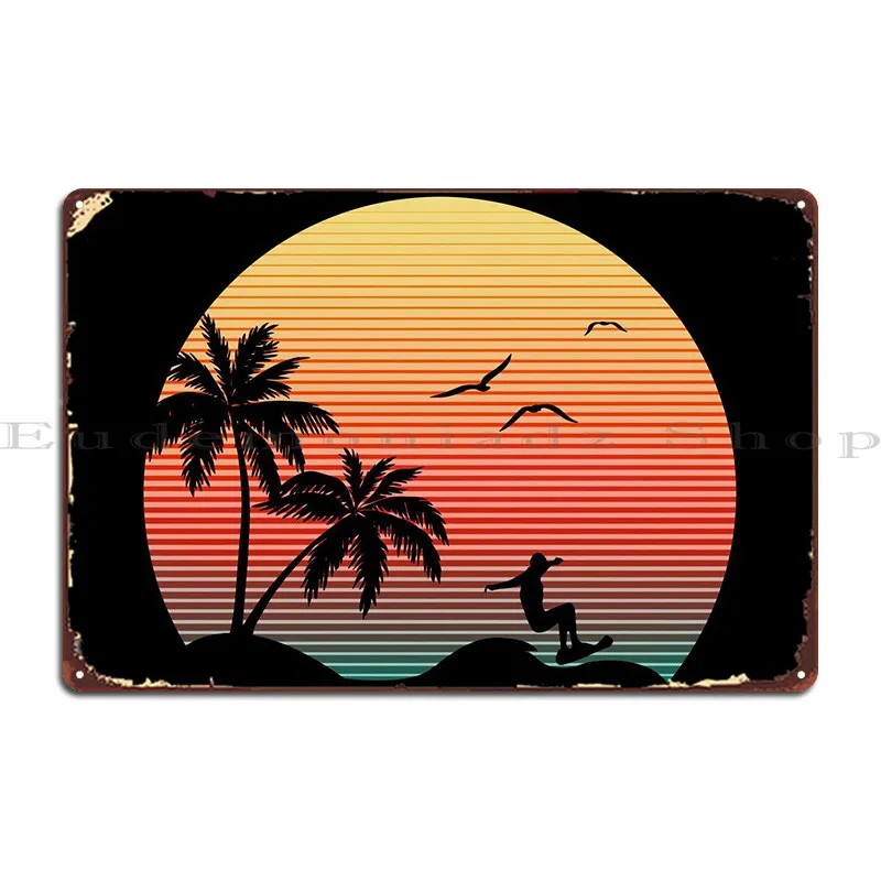 

Summer Sunset Graphic Icon Metal Sign Garage Wall Cave Wall Custom Customized Garage Tin Sign Poster