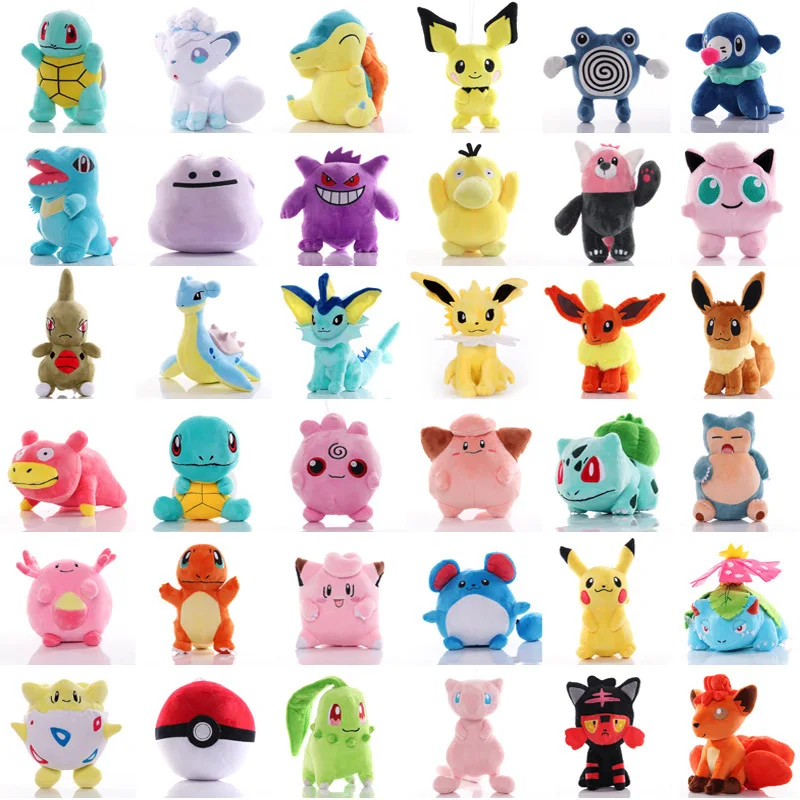 

Pokemon Charmander Squirtle Bulbasaur Plush Doll Pikachu Stuffed Toy Eevee Jigglypuff Lapras Snorlax Kids Christmas Gift