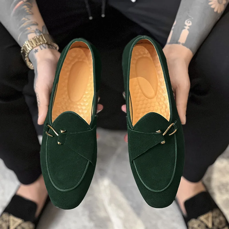 

New Mens Trendy Pointed Suede Monk Strap Oxfords Homecoming Dress Italy Designer Wedding Party Shoes Zapatos Hombre Vestir