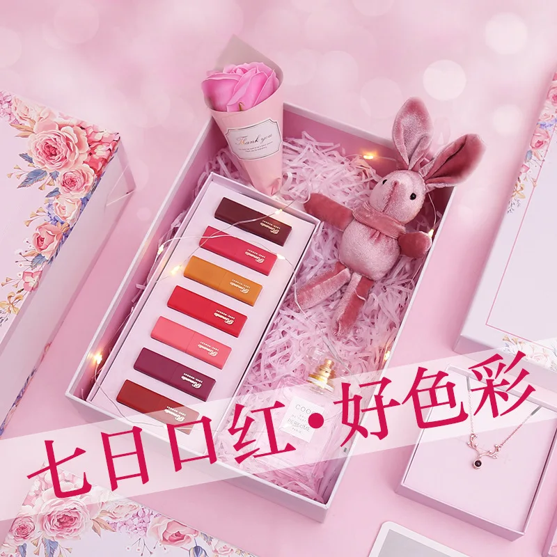 

Креативный Подарочный набор на День святого Валентина, корейский вариант, ювелирные изделия, помада, подарочный набор для девушки, подруги, изысканные сувениры