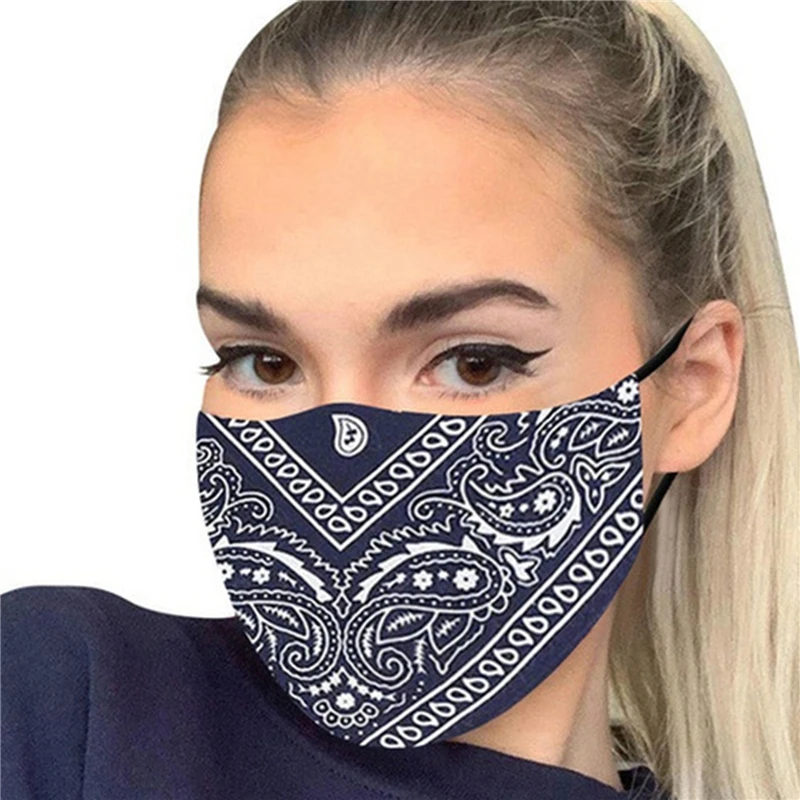 

Women Spring Face Mask New Adjustable Mask Printed Ladies Earhook Washable Mask Fashion Reusable Dust Proof