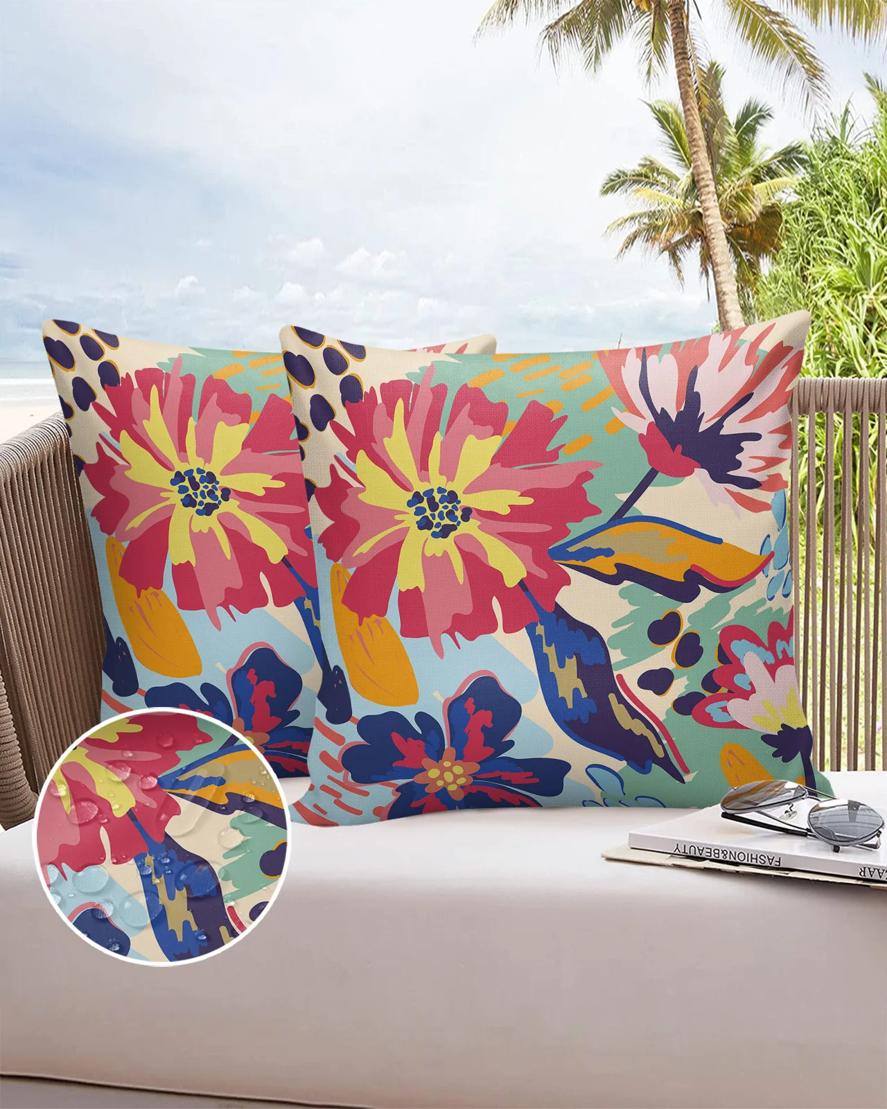 

Flower Abstract Colorful Summer Square Cushion Case 30×50cm Pillow Covers for Home Decor Double-sided Printing Pillow Cover