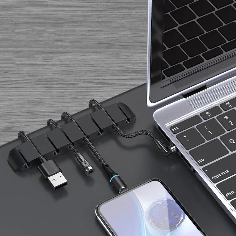 Органайзер для кабелей USB резиновый зажим проводов фиксатор управления