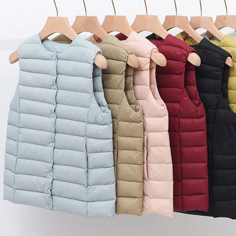 

Women's Warm Vest Spring 2021 Lightweight Padded Jackets Ultralight Winter Light Quilted Coats Puffer Woman down Coat lady d