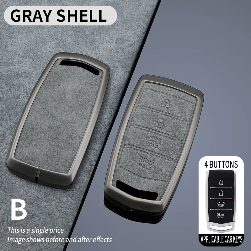 

Чехол для ключей от автомобиля с 4 кнопками, защитный чехол для HYUNDAI 2020 Genesis G70 G80 EQ900 G90, аксессуары для салона...