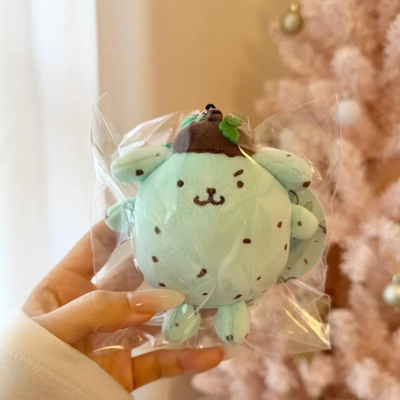 Фото Плюшевая игрушка-брелок Sanrio Pompompurin в виде фруктового пудинга, 10 см, цвета содовой, мягкая набивная кукла-подвеска, подарок для девочек №4