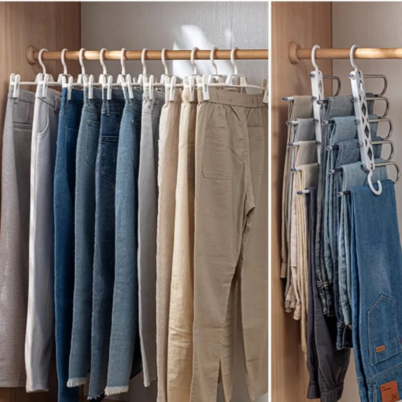 1 шт. волшебная вешалка для брюк органайзер хранения в шкафу многослойная