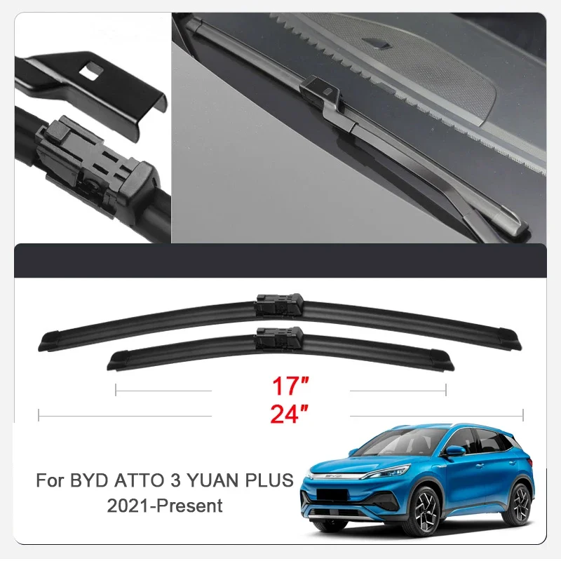 

2 шт., автомобильные щетки, стеклоочистители, лобовое стекло для BYD ATTO YUAN PLUS CHAZOR KING DOLPHIN HAN SEAGULL MINI SEAL SEALION 7 SHARK SONG