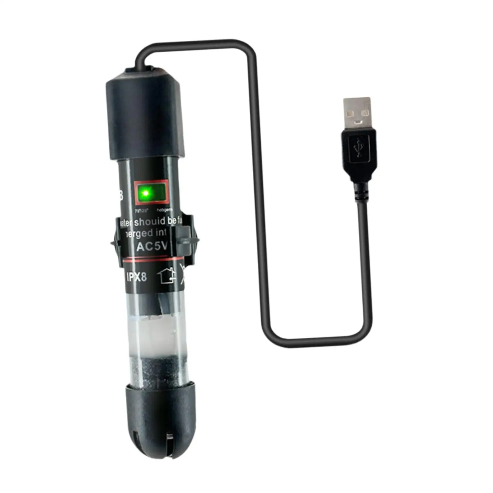 Фото Мини-нагреватель для аквариума, стеклянный, погружной, с питанием от USB, автоматический, с постоянной температурой, 10 Вт, для нано-аквариумов, черепах и гидропонных систем. №5