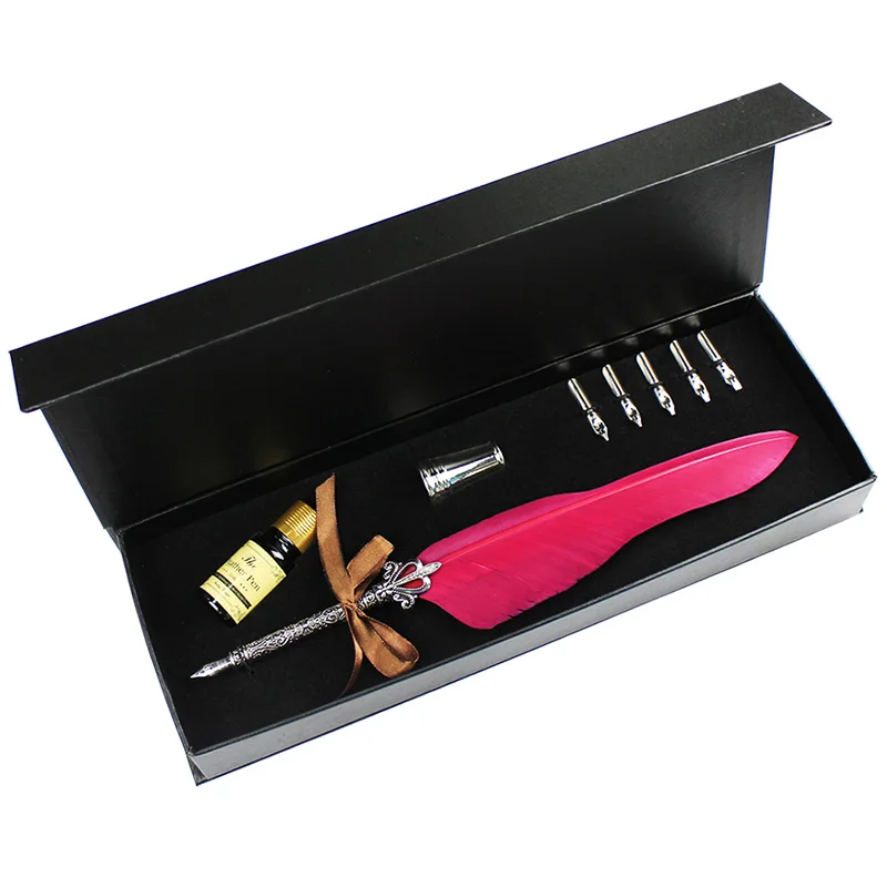 Ручка перьевая винтажная в стиле ретро карандаш с перьями и чернилами для письма