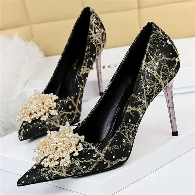 Летние туфли-лодочки BIGTREE женские на металлическом каблуке-шпильке с острым