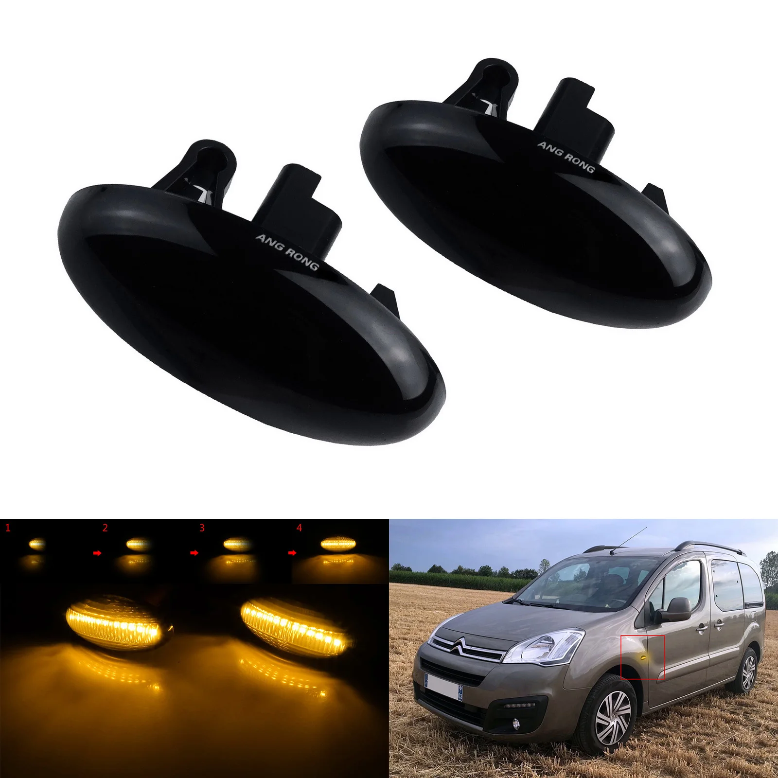 

Dynamic LED Repeater Side Indicator Light For Peugeot Expert 107 206 307 407 607