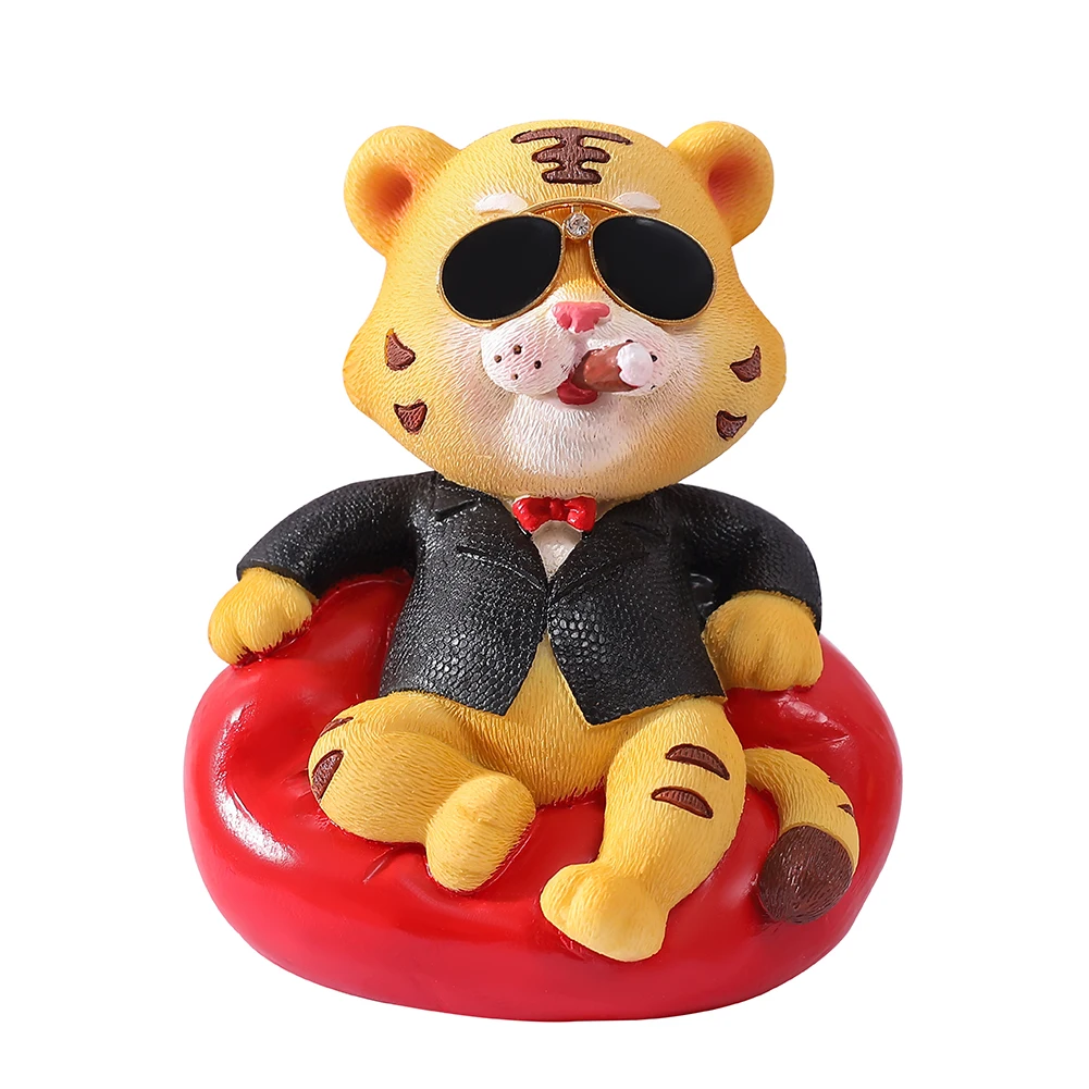 

2022 Chinese New Year Car Dashboard Decoration Cartoon Sofa Tiger Dashboard Figure Auto Decor Year of Tiger Gifts