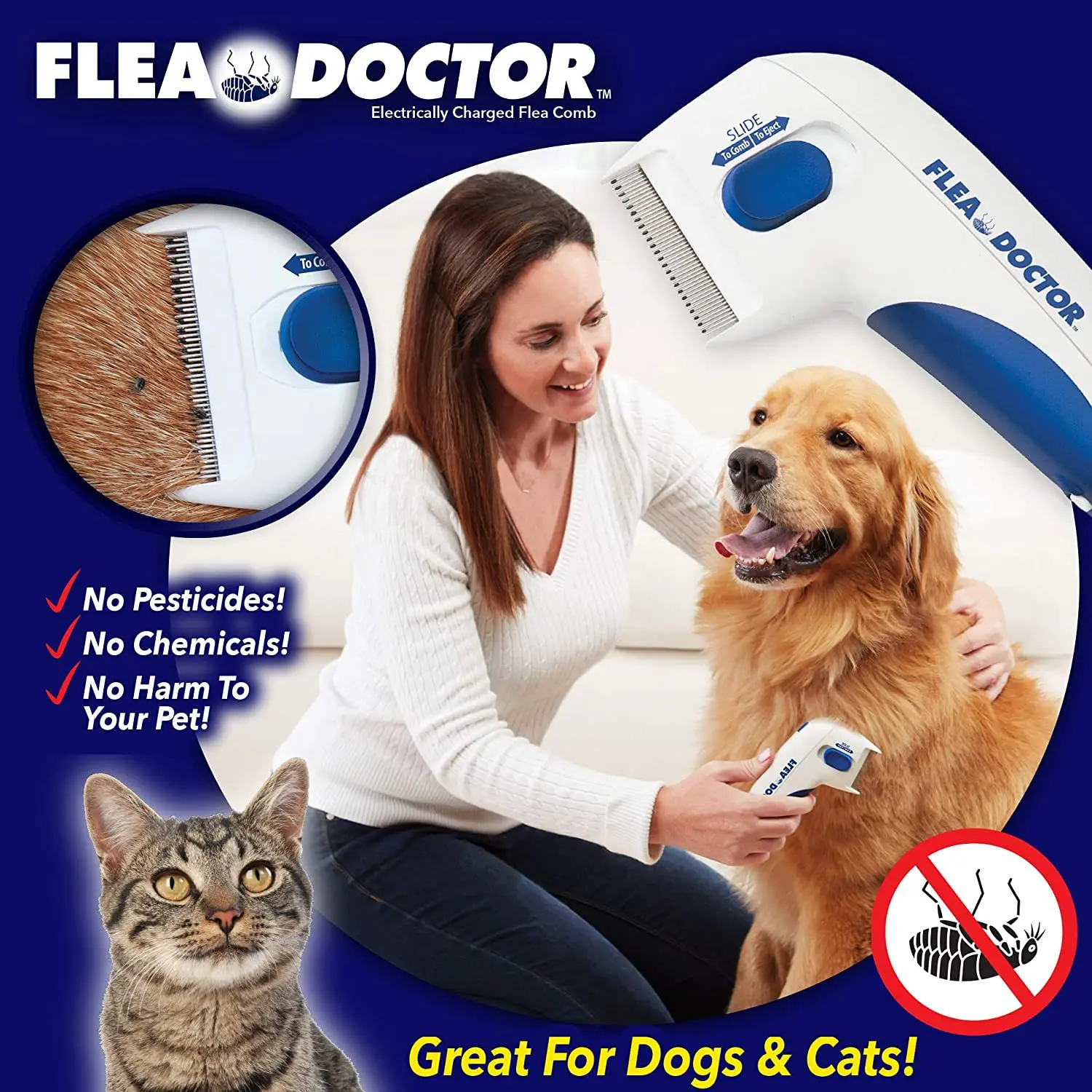 

Flea cleaning and lice removal comb dog cat lice catcher pet electric lice remover