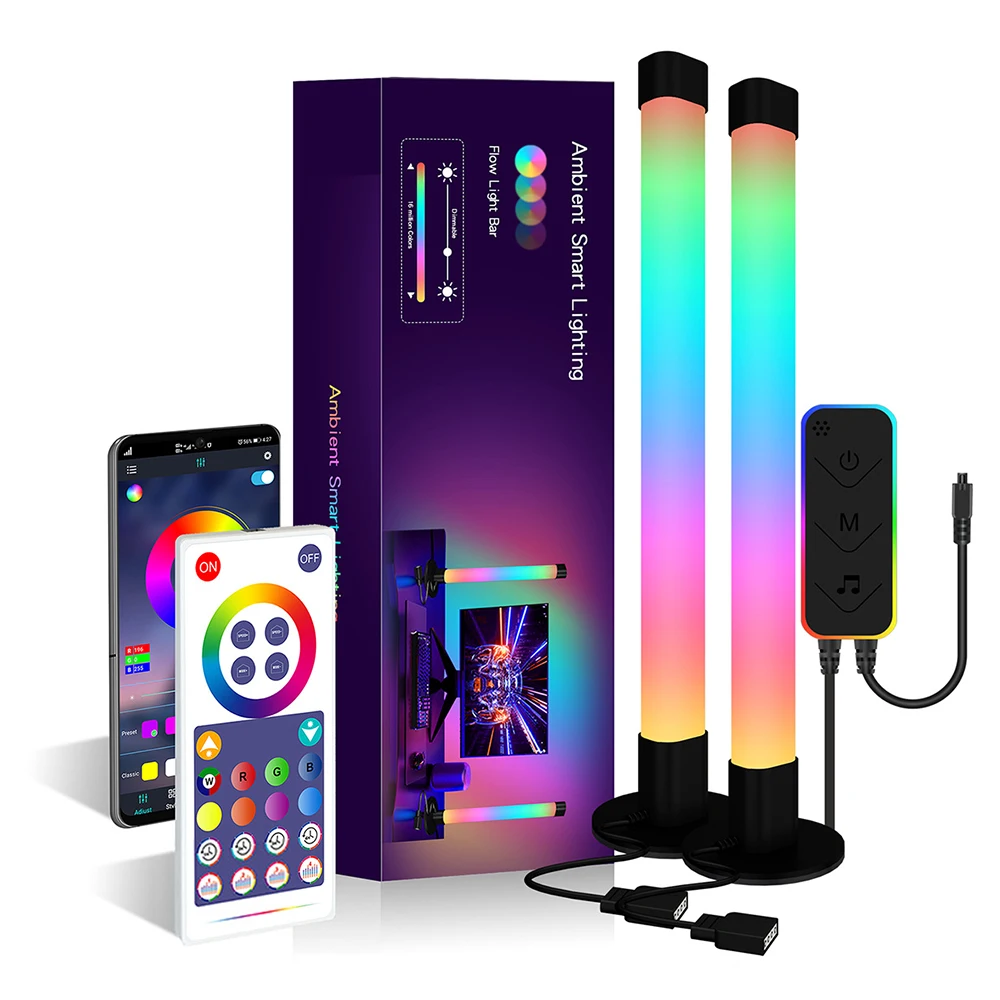 

Светодиодсветодиодный лампа RGB для создания атмосферы, ночник с управлением через приложение и музыкой, настольная лампа для игр, баров вечерние, ТВ, украшение аудио