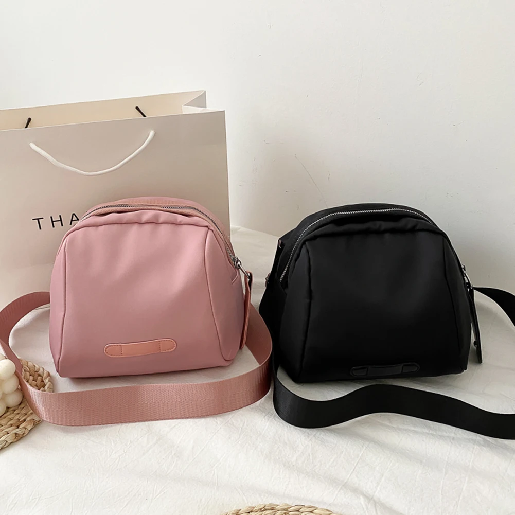 

Casual Nylon Women Messenger Bags Fashion Shell Shaped Phone Pouch Crossbody Bags Solid Color Female Shoulder Bags Handbags