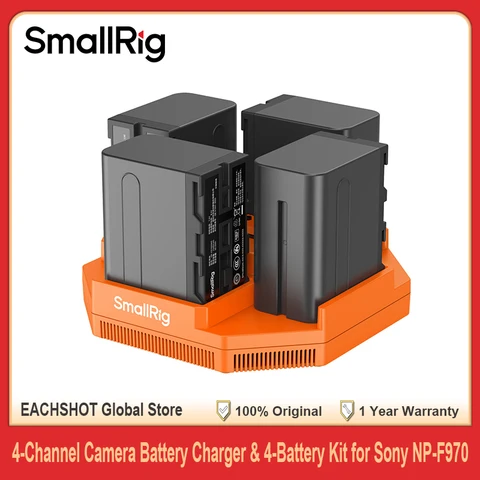 SmallRig 4-канальное зарядное устройство для камер с аккумуляторами NP-F970