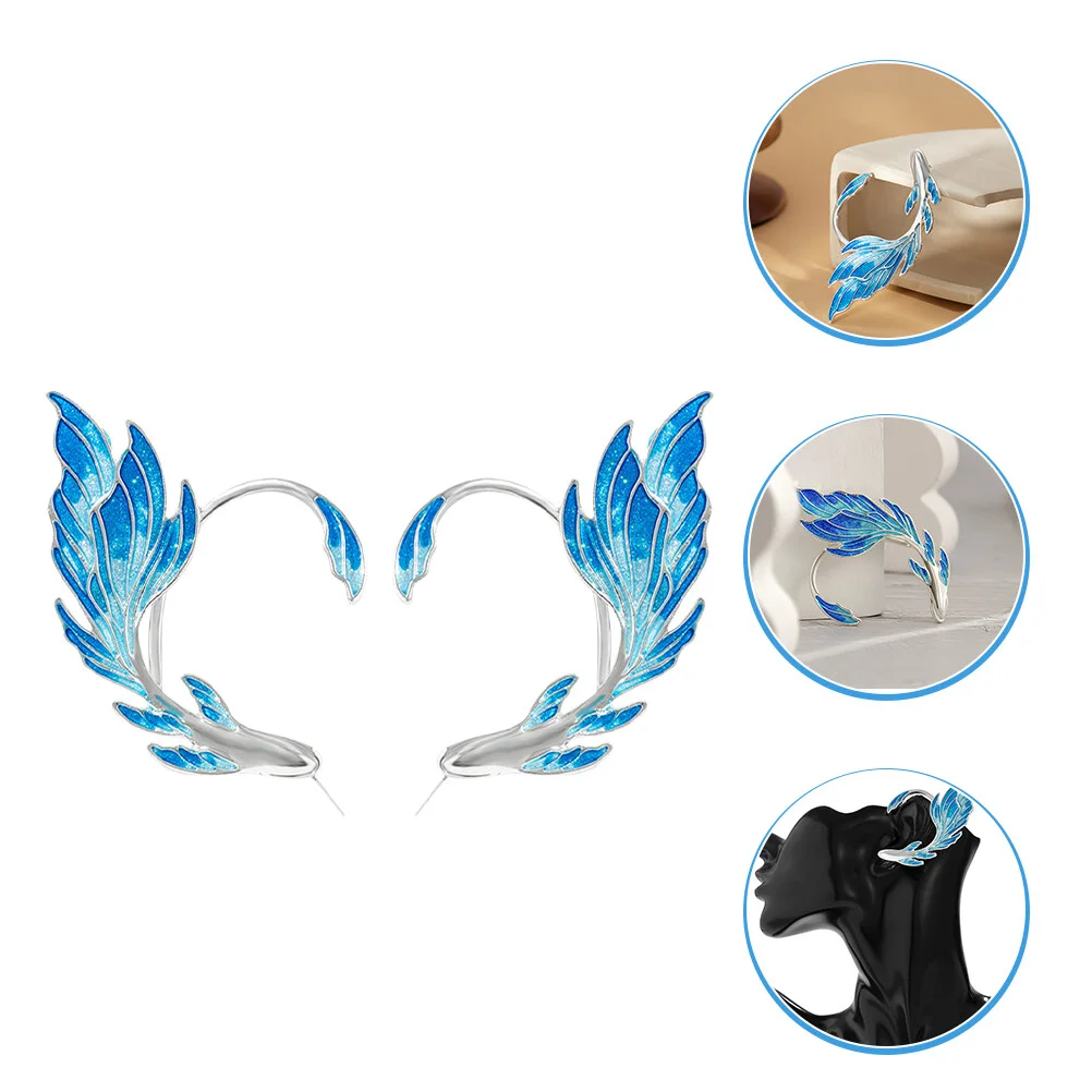 

Painted Goldfish Earrings Women Studs Alloy Cuffs Wraps Ears Women's Jewelry