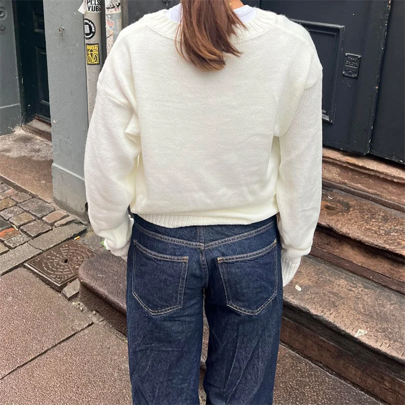 Женский свободный трикотажный пуловер hirigin