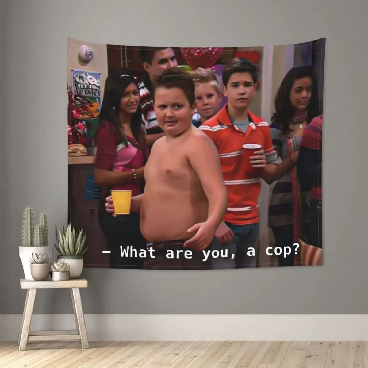 

Gibby What Are You A Cop Tapestry Wall Hanging Hippie Fabric Tapestries INS Decoration Room Decor Yoga Mat