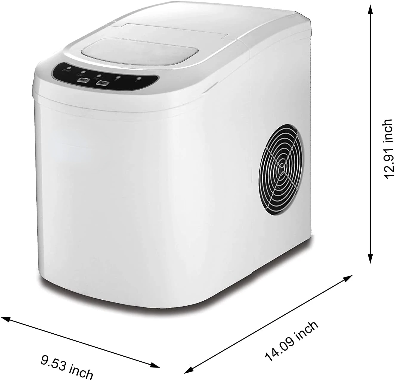 

Portable Compact Maker, Counter Top Ice Making Machine, White, 26lb per Day