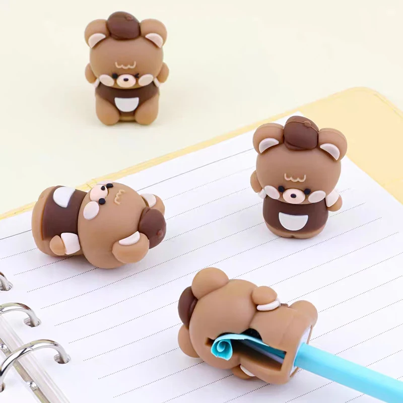 

Cute Cartoon Bear Pencil Sharpener Creative Silicone Manual Pencil Cutter Kawaii Stationery Cute School Supplies Kid Gift Office