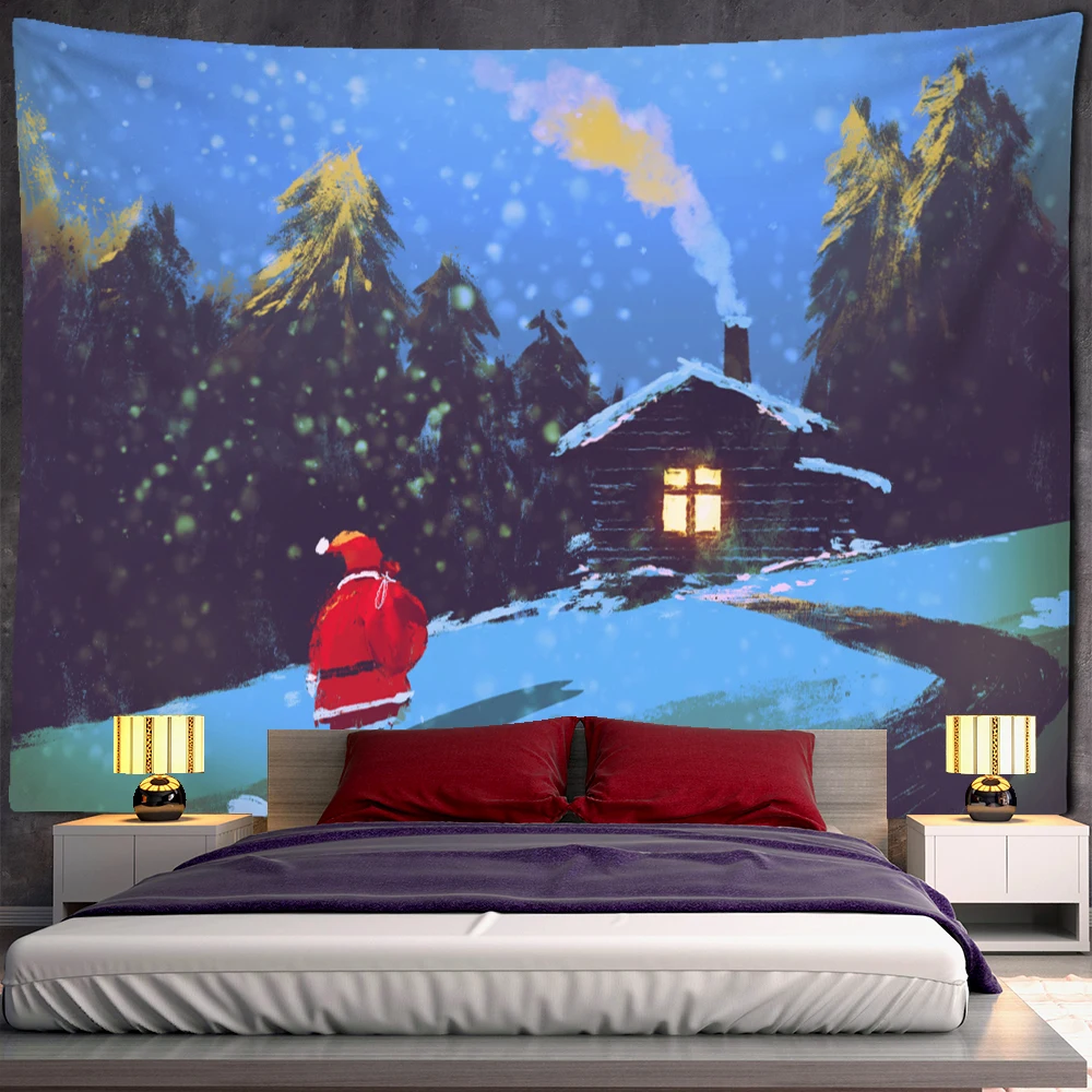 

Camel Starlight Oil Painting Tapestry Wall Hanging Christmas Boho Style Psychedelic Witchcraft Mystery Home Decor Tapestry