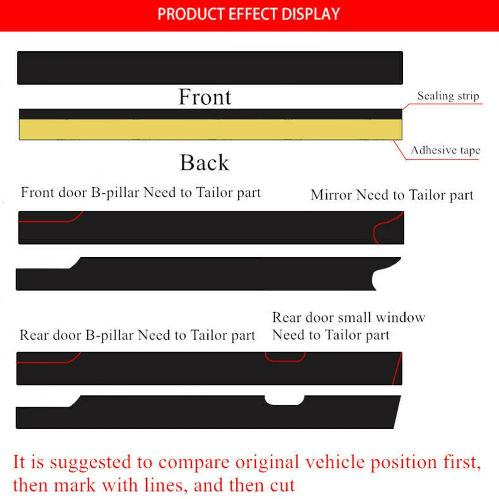 Автомобильные водонепроницаемые резиновые уплотнительные полосы 4 м отделка для