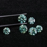 0 8 2 9mm1ct blue green color vvs1 moissanite loose stone round brilliant cut lab grown moissanite gemstone diamond test pass