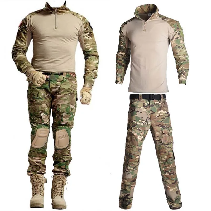 في الهواء الطلق Airsoft الألوان قميص/السراويل مع منصات الصيد العسكرية قميص التكتيكية القتالية كامو قمصان البضائع السراويل الجيش موحدة OEM